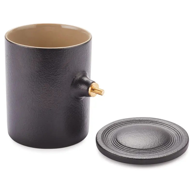 12 oz Ceramic Coffee Mug Turning Kit with Lid – Black & Tan
