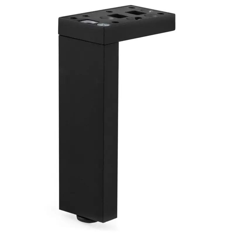 120 mm Adjustable T- or L-Shaped Furniture Leg – Matte Black Finish