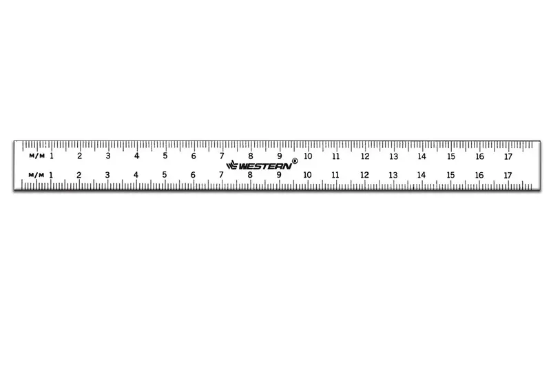#2063 7-Inch Dispensing PD Rule with Clear Metric Graduations