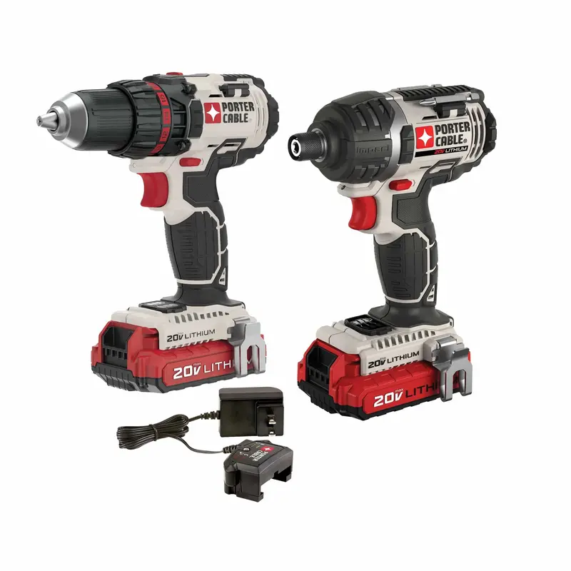 20V MAX Cordless Combo Kit: 1/2″ Drill/Driver + 1/4″ Hex Impact Driver