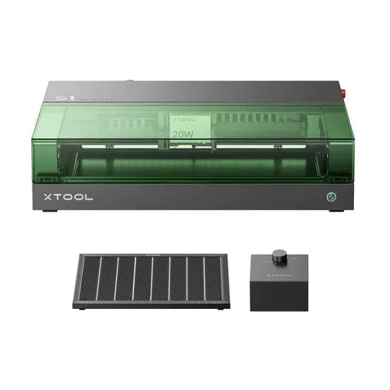 20W S1 Laser Engraver Featuring Air Assist and Honeycomb Platform