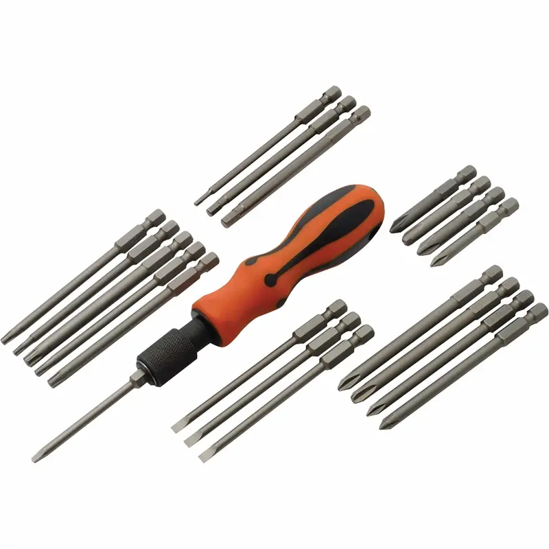 21-Piece Interchangeable Screwdriver Set with Ergonomic Handles