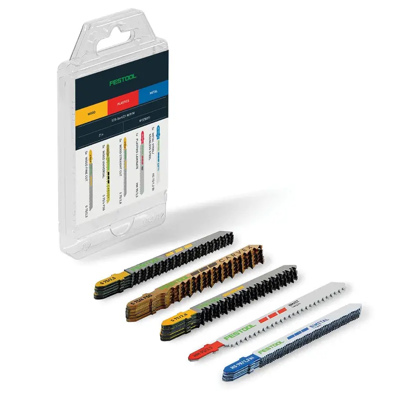 21-Piece Universal Jigsaw Blade Collection (Wood, Plastic, Metal – STS-W/P/M)