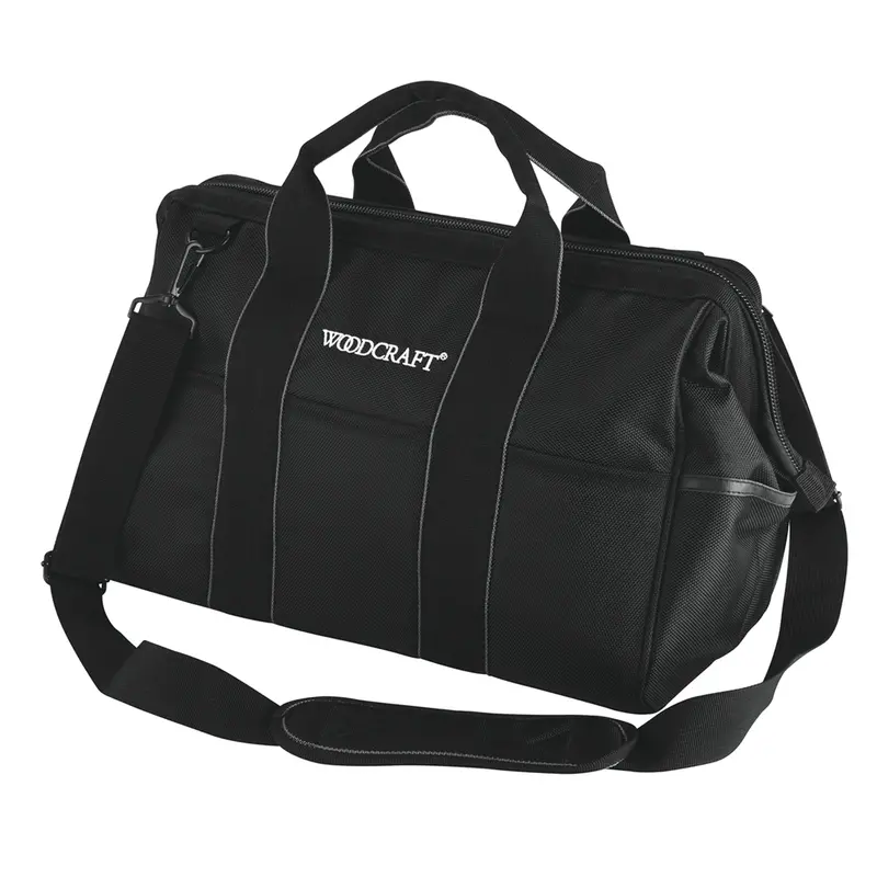21-Pocket Heavy-Duty Black Tool Carry Bag