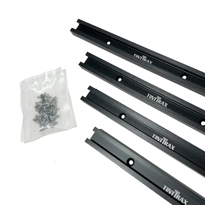 24-Inch Black Universal Profile T-Track Kit – 4-Piece Set