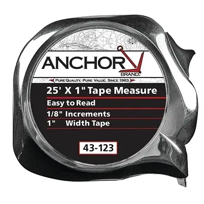 25-Foot Chrome Tape Measure – 1″ Blade, Durable Case & Blade Lock