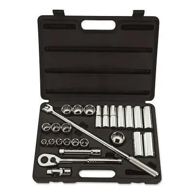 26-Piece 1/2″ Drive Socket Set – Includes Both 6-Point and 12-Point Sockets
