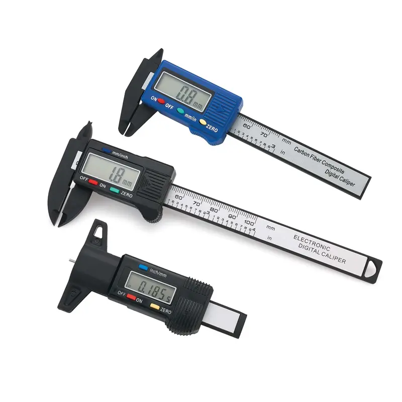 3-Piece Carbon Fiber Digital Caliper & Depth Gauge Set