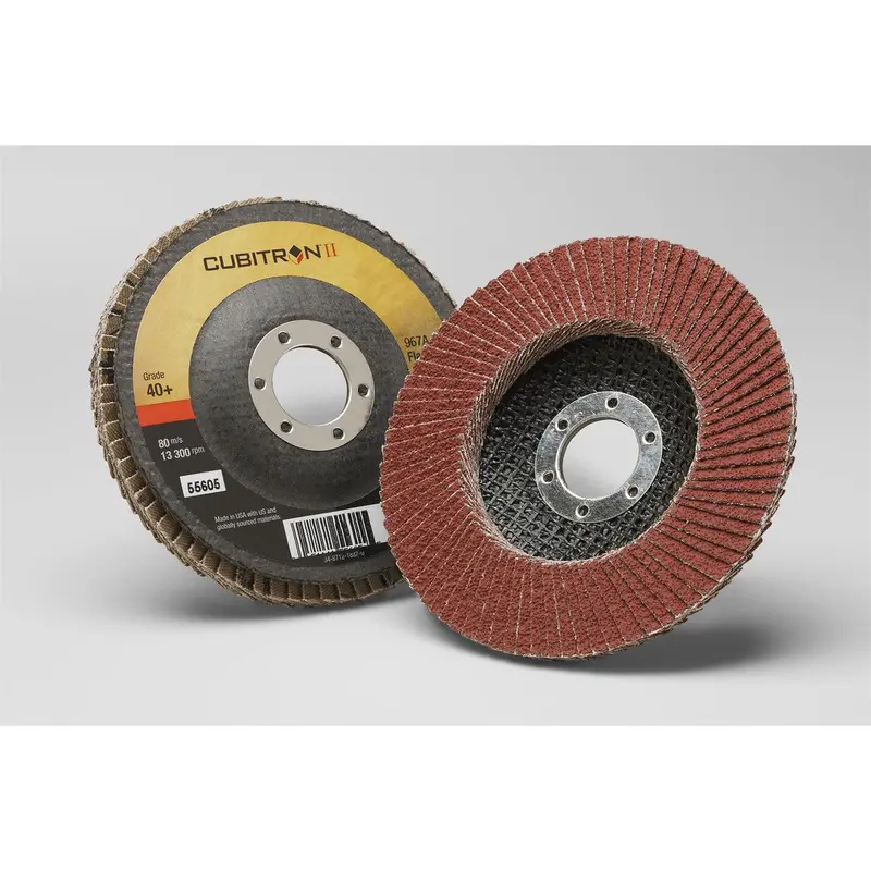 3M Cubitron II 967A Right-Angle Flap Disc – 4.5-Inch, 40-Grit, T27 Mount, 10-Pack