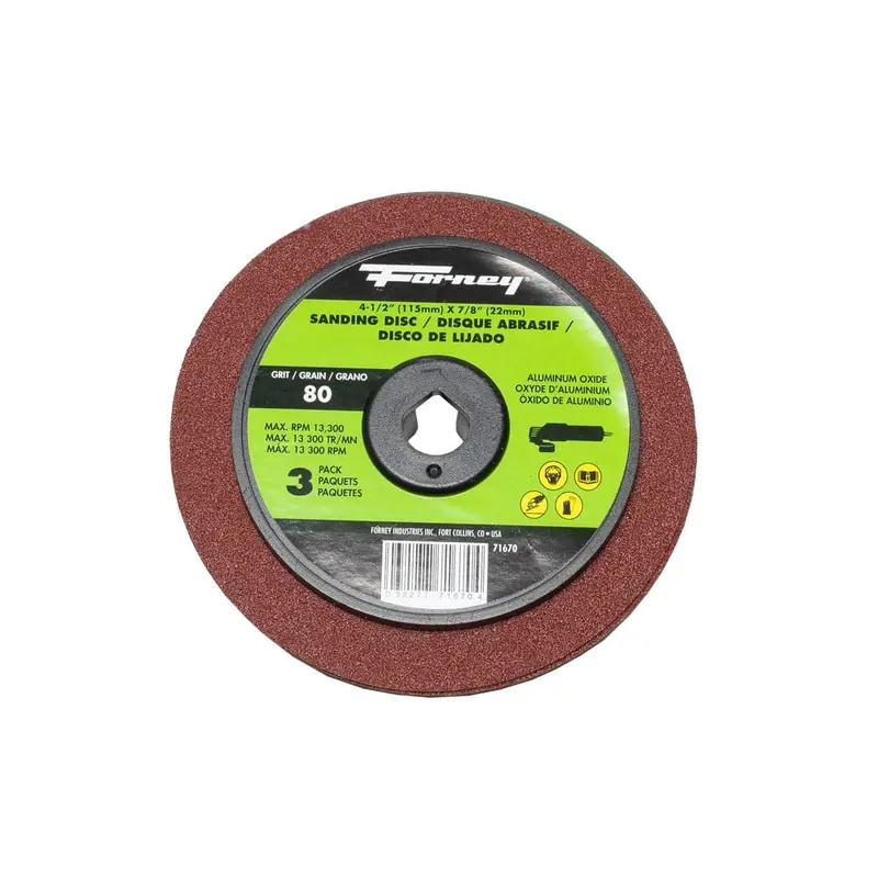 4-1/2″ Aluminum Oxide Resin Fiber Sanding Disc – 80 Grit, 7/8″ Arbor