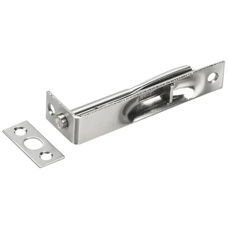 4″ Brushed Nickel Flush Bolt for Furniture and Fixtures