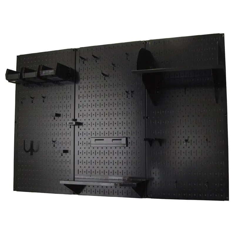 4-Foot Black Metal Pegboard Kit – Complete Tool Storage Bundle
