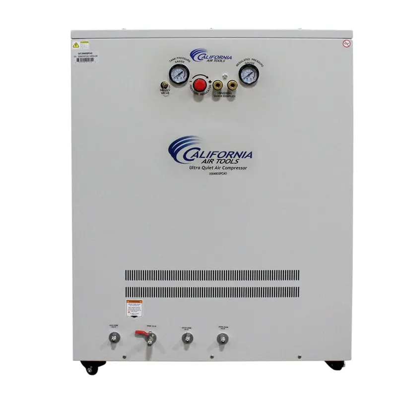 4-HP Oil-Free 20-Gallon Air Compressor with Integrated Dryer and Sound-Dampening Cabinet