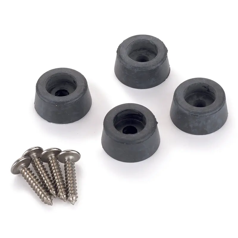 4-Piece Rubber Feet with Mounting Screws – 7.5 × 17 mm