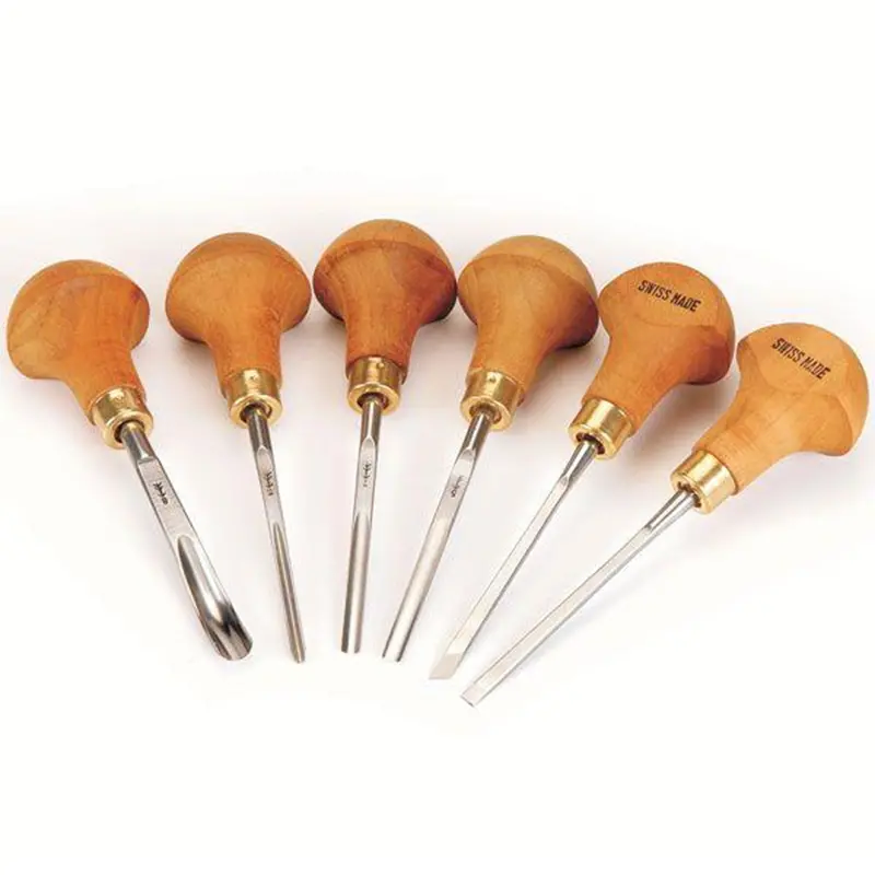 6-Piece Palm-Handled Carving Tool Set (Set D)