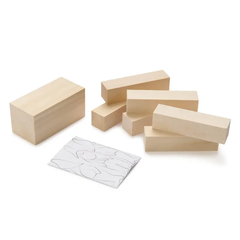 7-Piece Basswood Carving Block Kit – Premium Softwood Selection