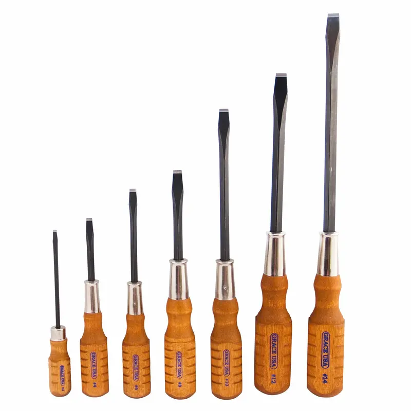 7-Piece Wood Screwdriver Set – Ergonomic Handle Design