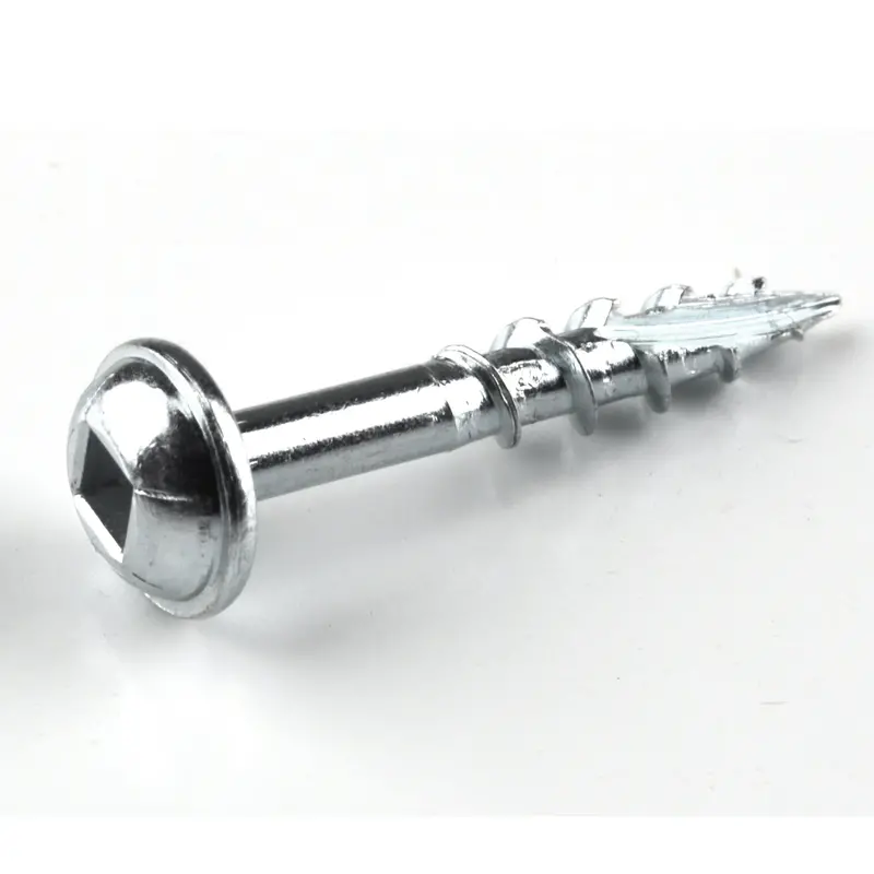 #8 Coarse Thread Pocket Hole Screws – Square Drive, Washer Head, Zinc Coated