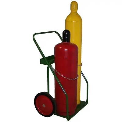 800 Series Dual-Cylinder Transport Cart – Accommodates 9-1/2″ & 12-1/2″ Cylinders, 14″ Semi-Pneumatic Wheels