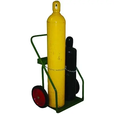 800-Series Dual-Cylinder Transport Cart – Fits 6.5–9.5 in Diameter Tanks, 14 in Semi-Pneumatic Wheels