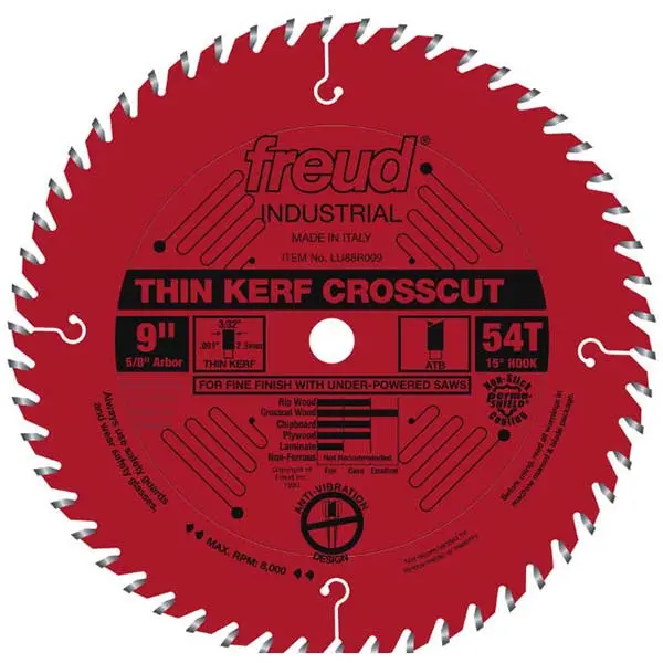 9-Inch Thin-Kerf Crosscut Blade for Smooth Finish Cuts