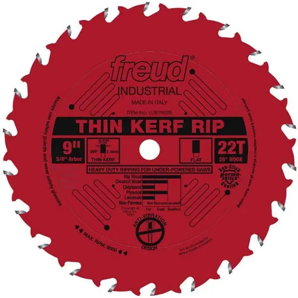 9-Inch Thin-Kerf Rip Blade for Precision Wood Cutting