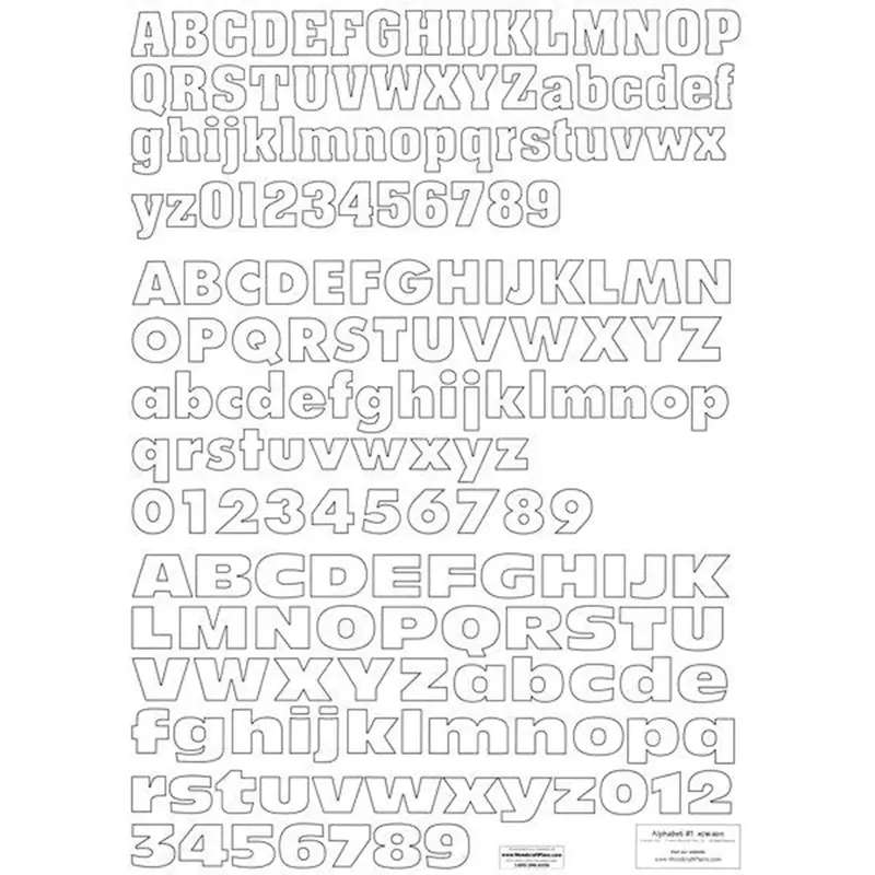 Alphabet & Number Cut-Outs Set 1 – Printable Wood Project Plan