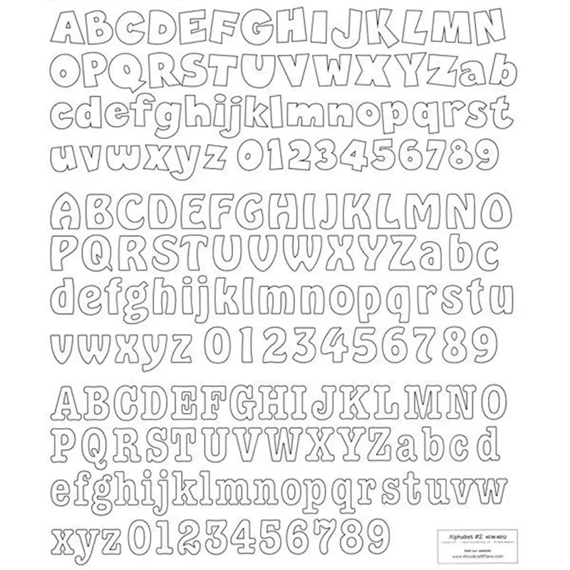 Alphabet & Number Cut-Outs Set 2 – Printable Wood Project Plan
