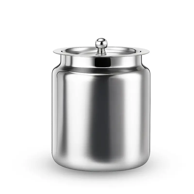 Ambrosia Premium 1-Litre Stainless-Steel Ghee Storage Jar – Airtight Rust-Resistant Lid, Kitchen Essential for Pure Ghee Preservation