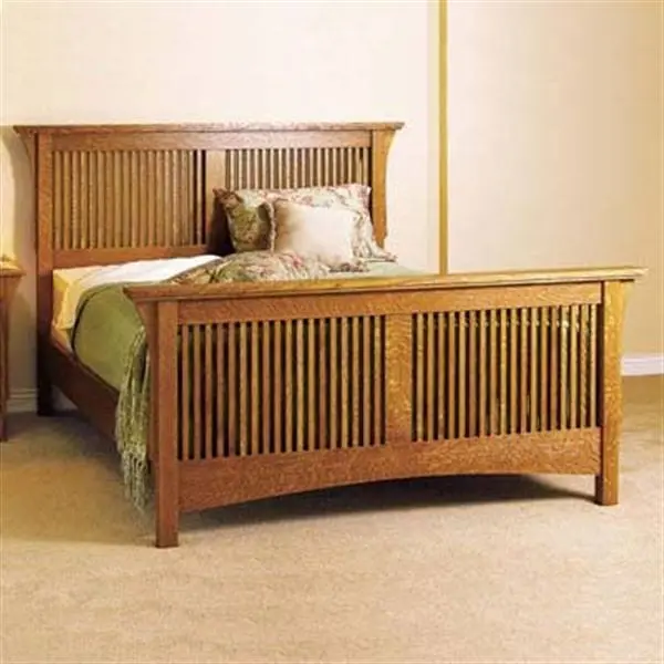 Arts & Crafts Bed Woodworking Plan — Printable Paper Project Blueprint