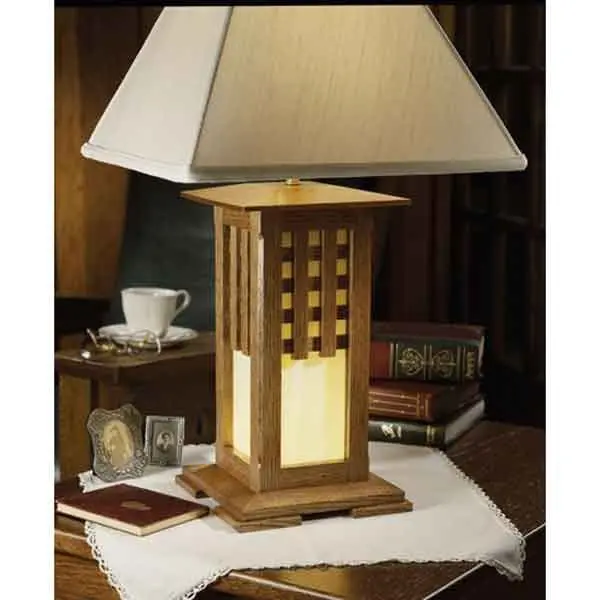 Arts & Crafts Style Table Lamp Building Plan for Woodworkers