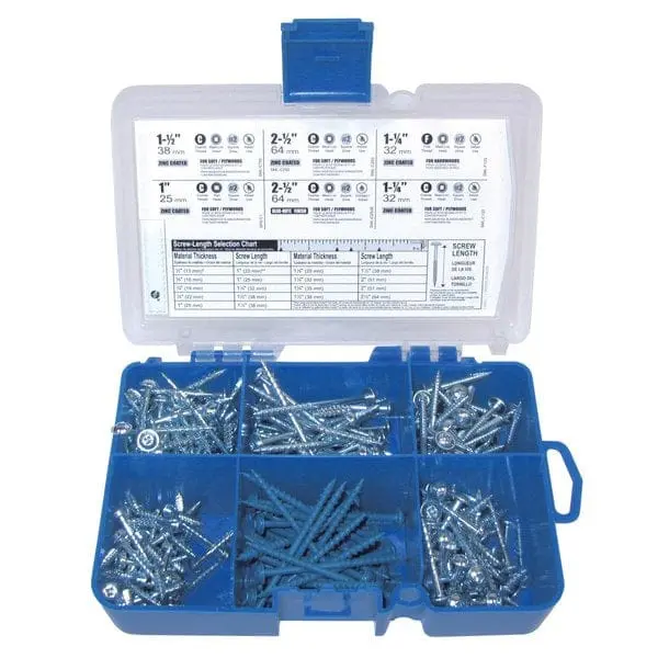 Assorted Square-Drive Pocket Hole Screw Kit