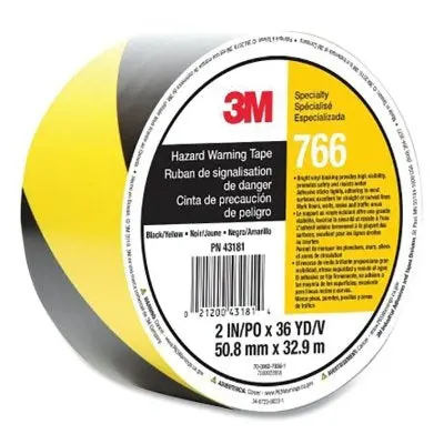 Black-and-Yellow Hazard Warning Vinyl Tape – 2 in × 36 yd, High-Visibility Safety Marking