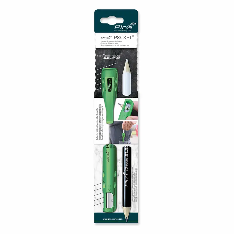 Black & White Pencil with Compact Pocket Design