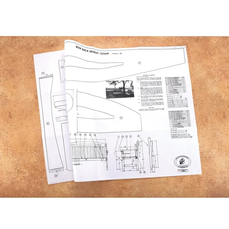 Bow-Back Bench and Chair Woodworking Construction Plan