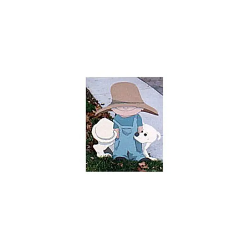 Boy and Dog Companion Woodworking Pattern – Rustic Scroll Saw Silhouette