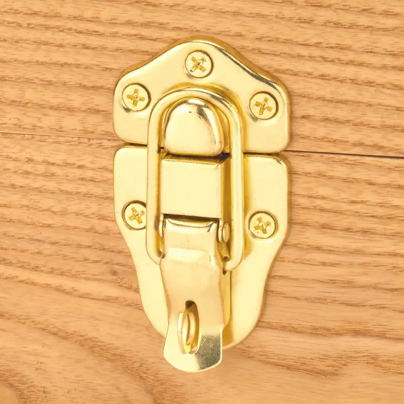 Brass-Finish Locking Drawer Catch for Furniture Assembly