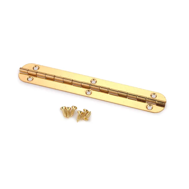 Brass-Plated Mini Piano Hinge – 102 mm × 17 mm