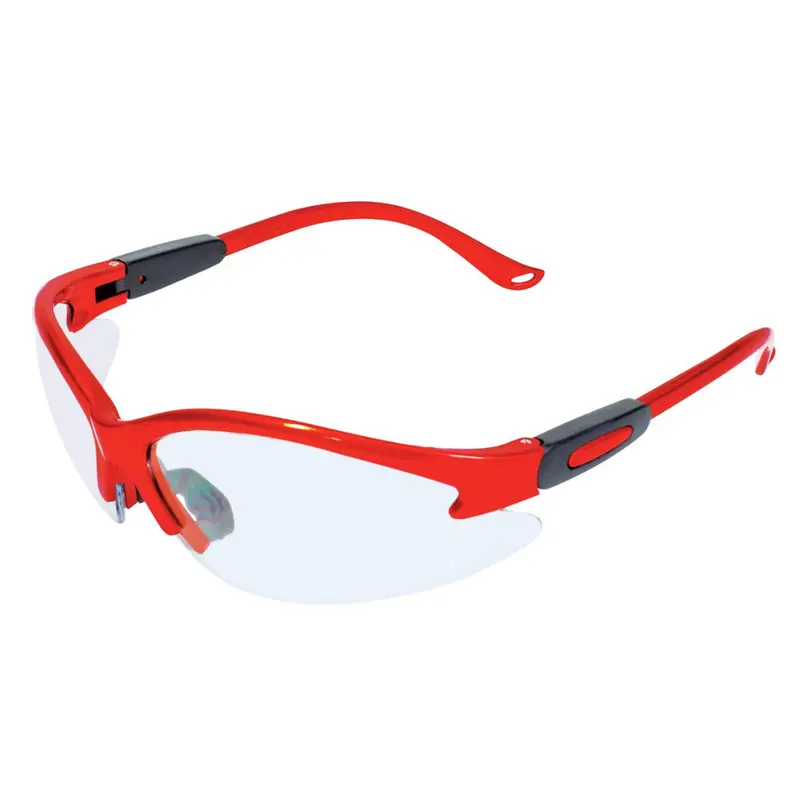 Bright Red Frame Anti-Fog Safety Glasses – Clear Lens with Enhanced Fog Resistance