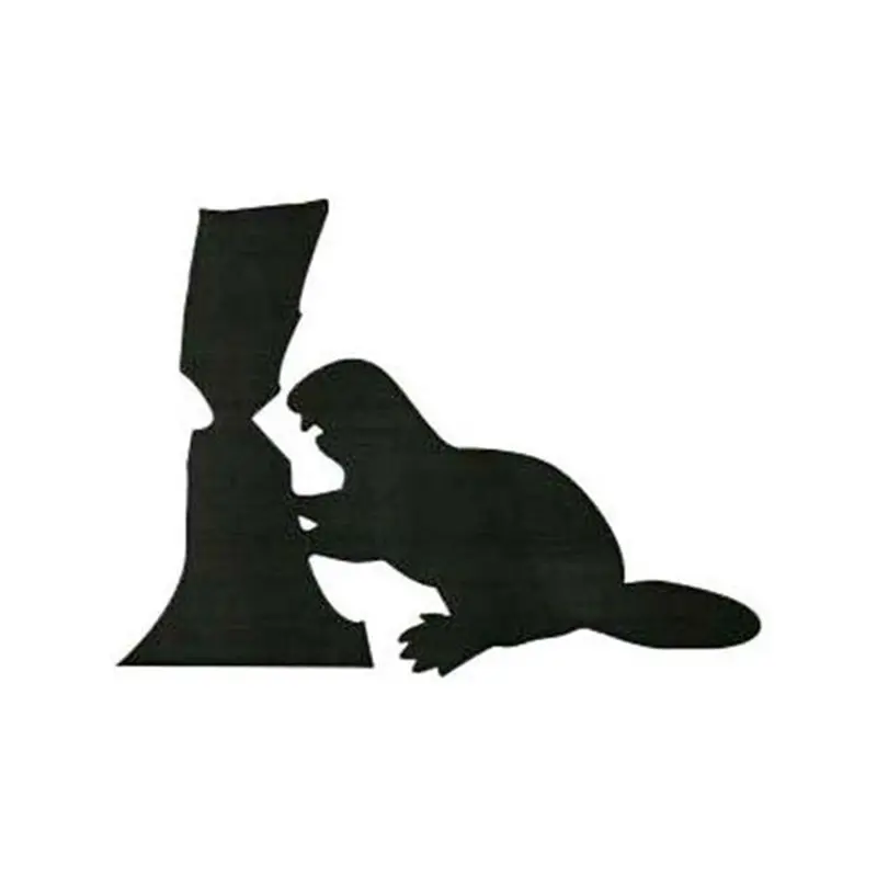 Busy Beaver Silhouette Woodcutting Plan – Printable Project Template