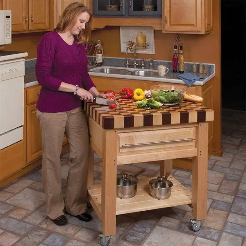 Butcher Block Kitchen Cart Plan – Printed Project Blueprint