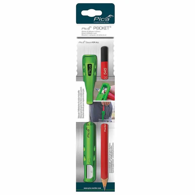 Carpenter Pencil with Integrated Pocket Clip