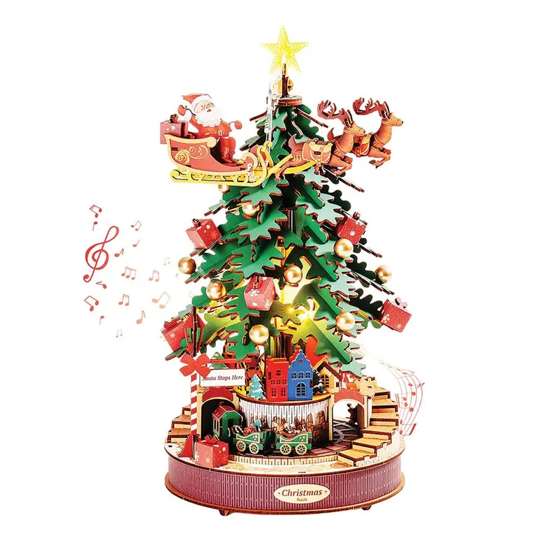 Christmas Melody Tree Music Box 3D Wooden Model Kit