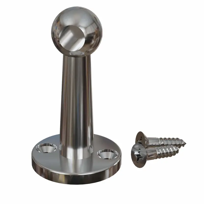 Chrome Gallery Rail End Cap – 0.906″ Base Width, 0.512″ Head Diameter