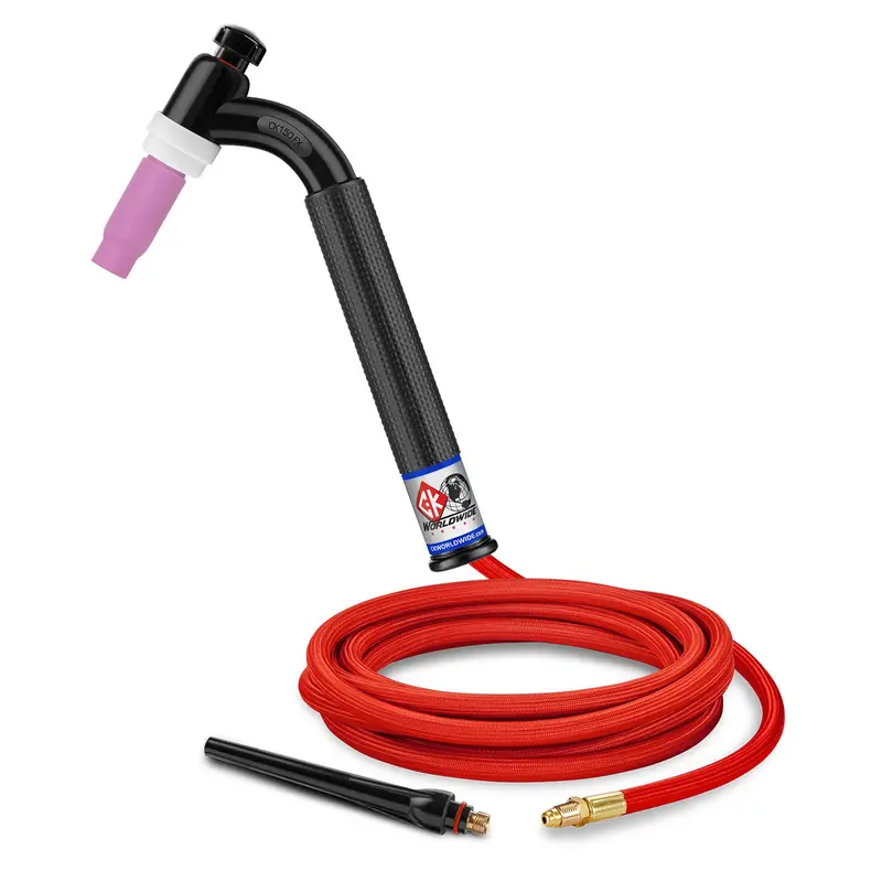 CK Worldwide CK1512HSF FX 150A Gas-Cooled TIG Torch – Flexible Head, 12.5-Foot Superflex Cable