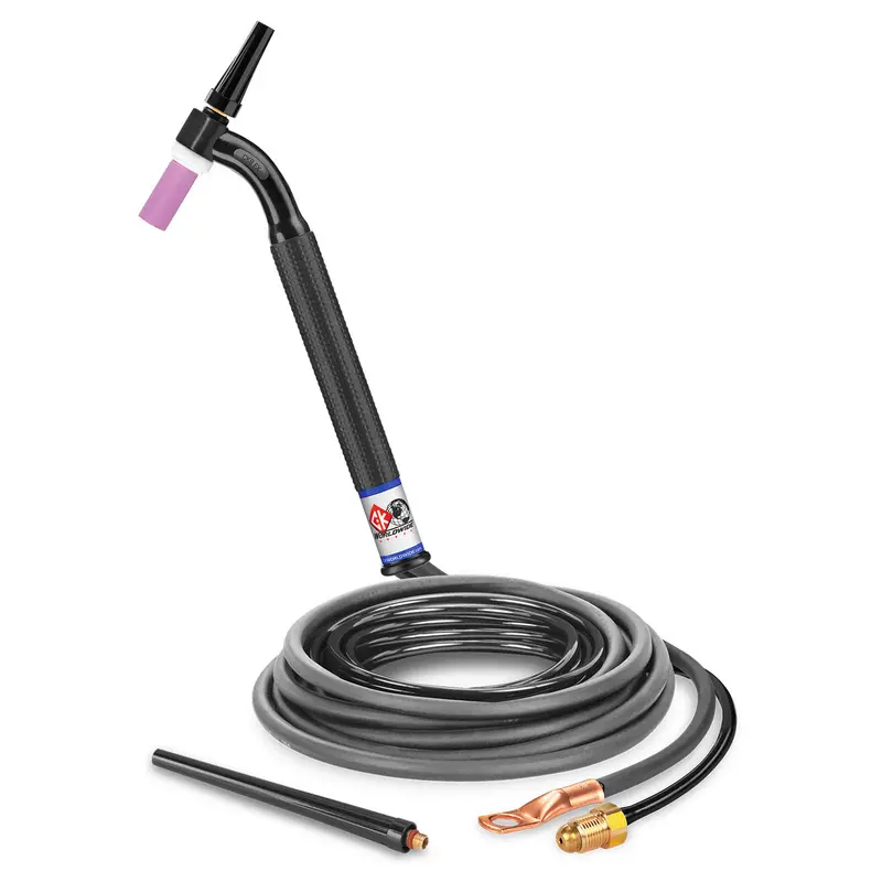 CK Worldwide CK9-12-2 FX 125A Gas-Cooled Flex Head TIG Torch — 12.5-Foot Cable