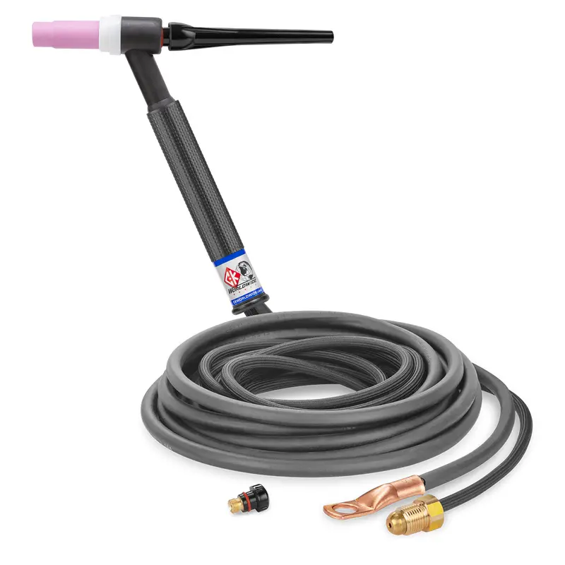 CK Worldwide CKC1512NSF 150A Rigid-Head Gas-Cooled TIG Torch — 12.5′ Superflex Cable, No Valve