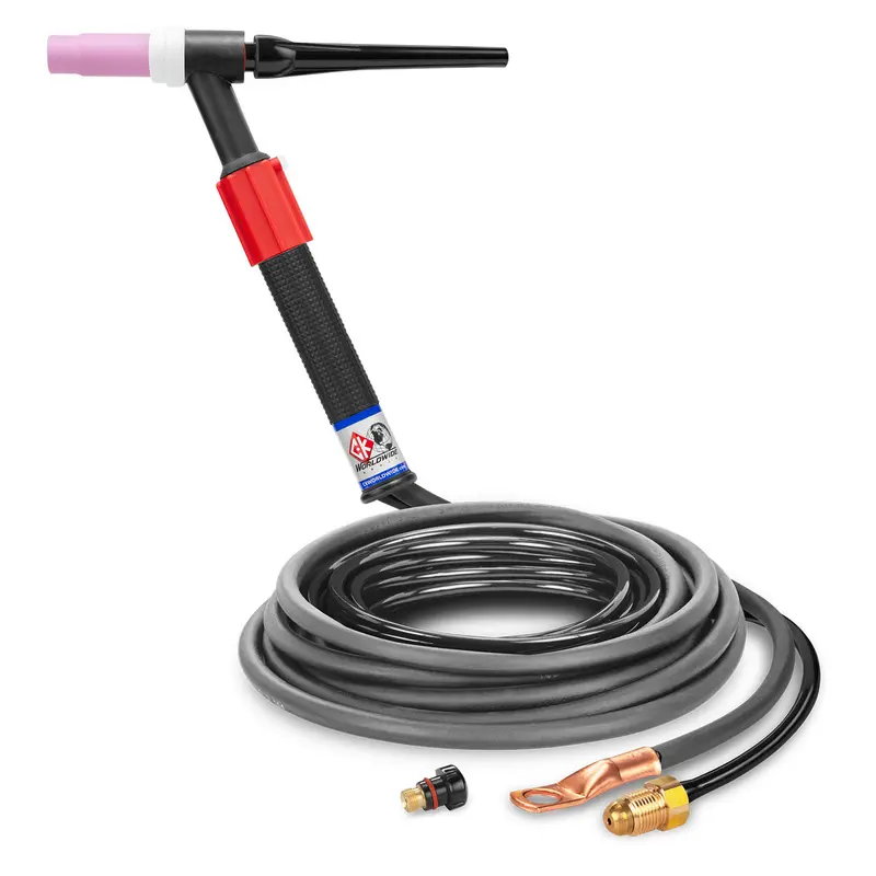 CK Worldwide CKC1512VN 150A Rigid-Head Gas-Cooled TIG Torch with Valve and 12.5′ Standard Cable