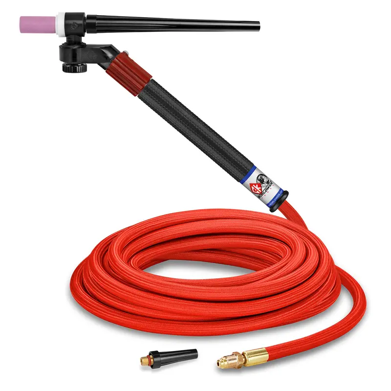 CK Worldwide FL1325VSF 130A Gas-Cooled Flex-Loc TIG Torch with 25-Foot SuperFlex Cable and Valve