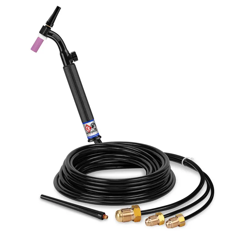 CK2312V FX 300A Water-Cooled Flex-Head TIG Torch with Gas Valve and 12.5-Foot Cable